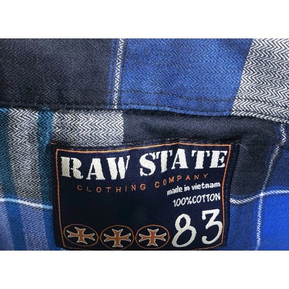 RAW STATE AFFLICTION Men's Button Down Shirt Short - Picture 10 of 10
